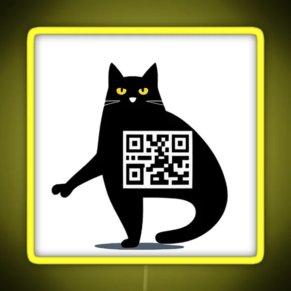 QR Cat Is Watching You RGB Neon Sign