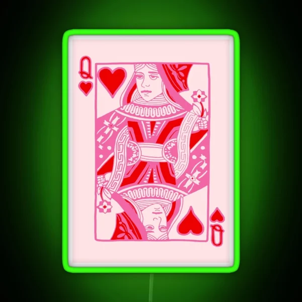 Queen Of Hearts In Pink RGB Neon Sign