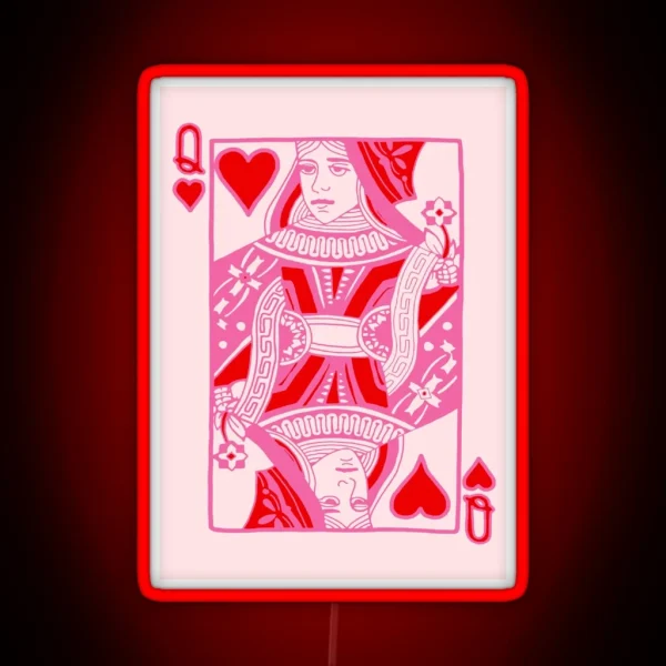 Queen Of Hearts In Pink RGB Neon Sign