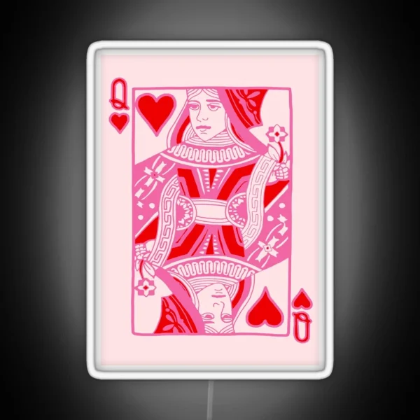 Queen Of Hearts In Pink RGB Neon Sign