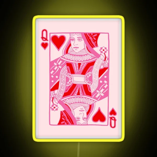 Queen Of Hearts In Pink RGB Neon Sign