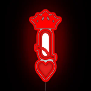 Queen Of Hearts Playing Cards Design For Poker Players RGB Neon Sign