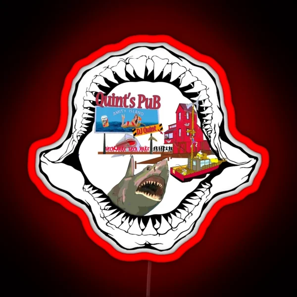 Quints Club And Bar The Fishing Dive Bar RGB Neon Sign
