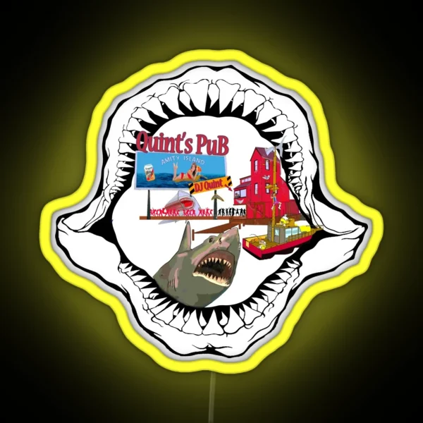 Quints Club And Bar The Fishing Dive Bar RGB Neon Sign