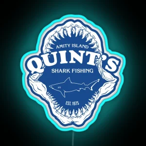 Quints Shark Fishing Jaws RGB Neon Sign