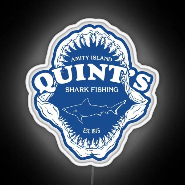 Quints Shark Fishing Jaws RGB Neon Sign