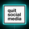 Digital detox vibes with bold RGB neon social media quit sign.