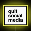 Ditching digital stress with vibrant RGB neon quit social media sign