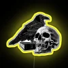 Edgar Allan Poe inspired LED skull and raven decorative lighting.