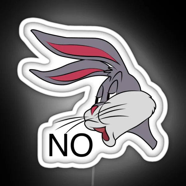 Rabbit Saying No RGB Neon Sign