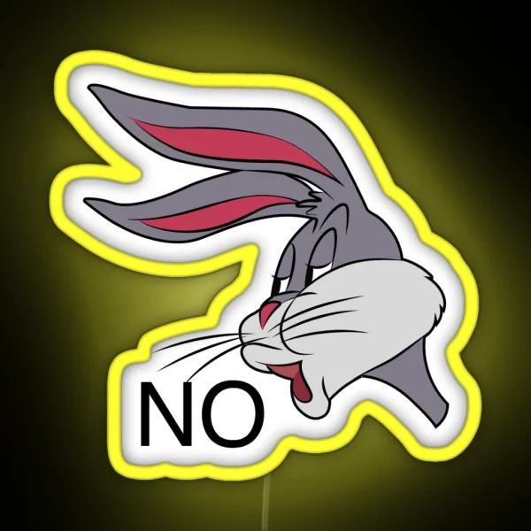 Rabbit Saying No RGB Neon Sign