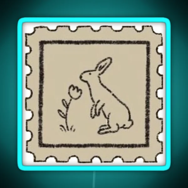 Rabbit Vintage Stamp RGB Neon Sign