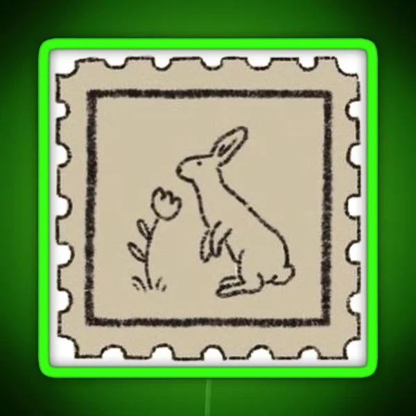 Rabbit Vintage Stamp RGB Neon Sign