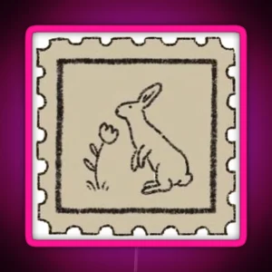 Rabbit Vintage Stamp RGB Neon Sign