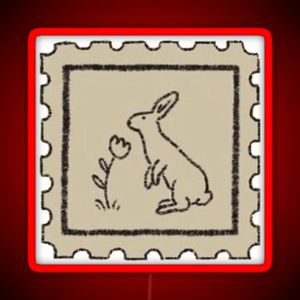 Rabbit Vintage Stamp RGB Neon Sign
