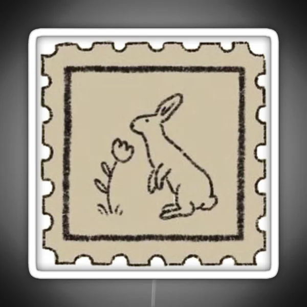 Rabbit Vintage Stamp RGB Neon Sign