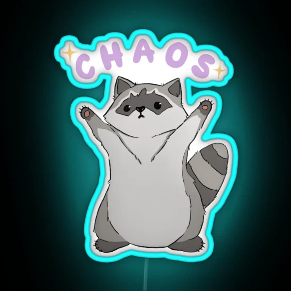 Raccoon Chaos RGB Neon Sign
