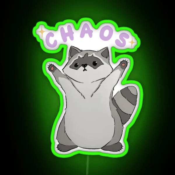 Raccoon Chaos RGB Neon Sign