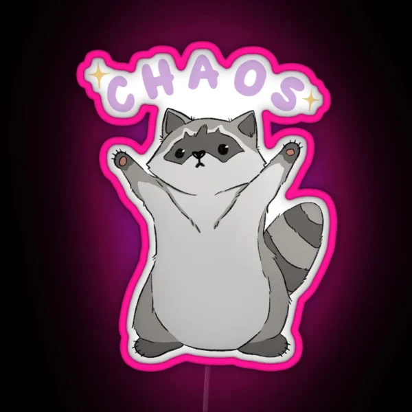 Raccoon Chaos RGB Neon Sign