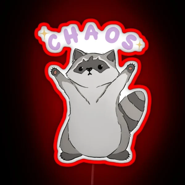 Raccoon Chaos RGB Neon Sign