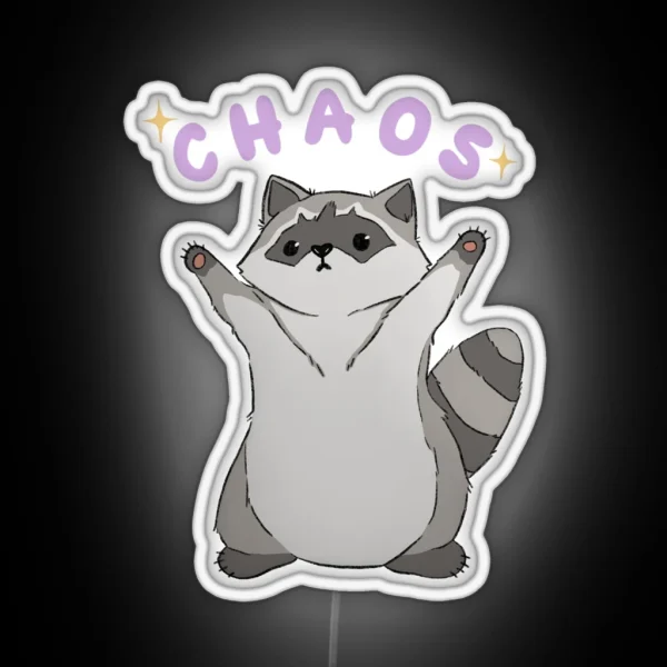 Raccoon Chaos RGB Neon Sign