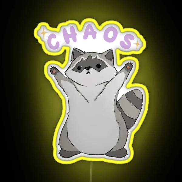 Raccoon Chaos RGB Neon Sign