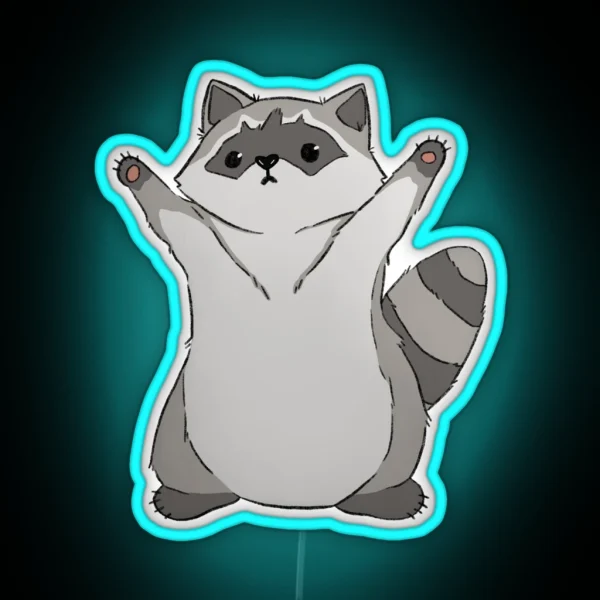 Raccoon Hugs RGB Neon Sign