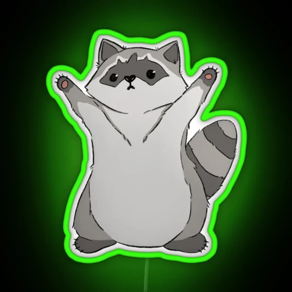 Raccoon Hugs RGB Neon Sign
