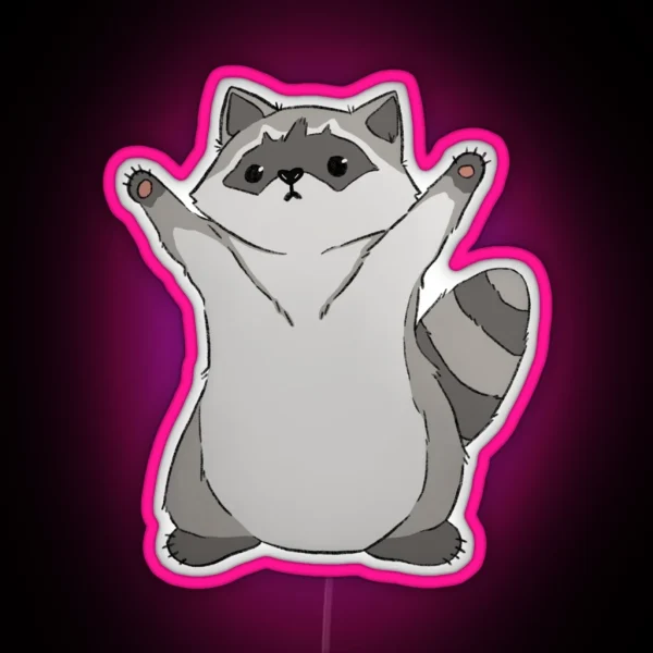 Raccoon Hugs RGB Neon Sign
