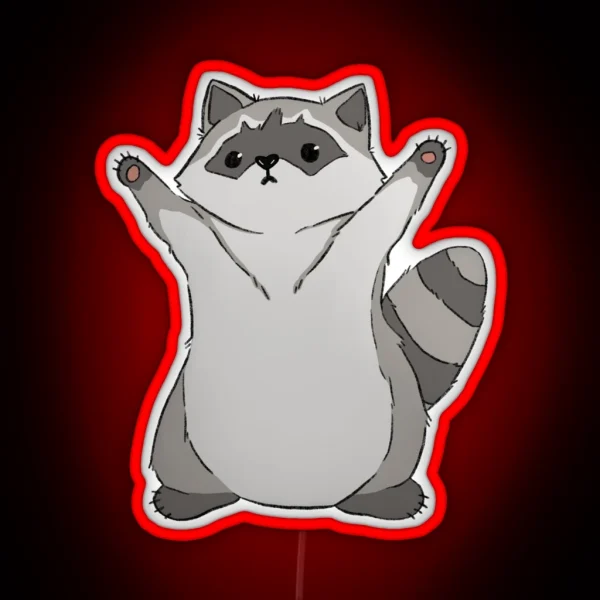 Raccoon Hugs RGB Neon Sign