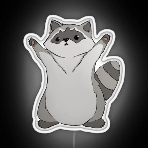 Raccoon Hugs RGB Neon Sign