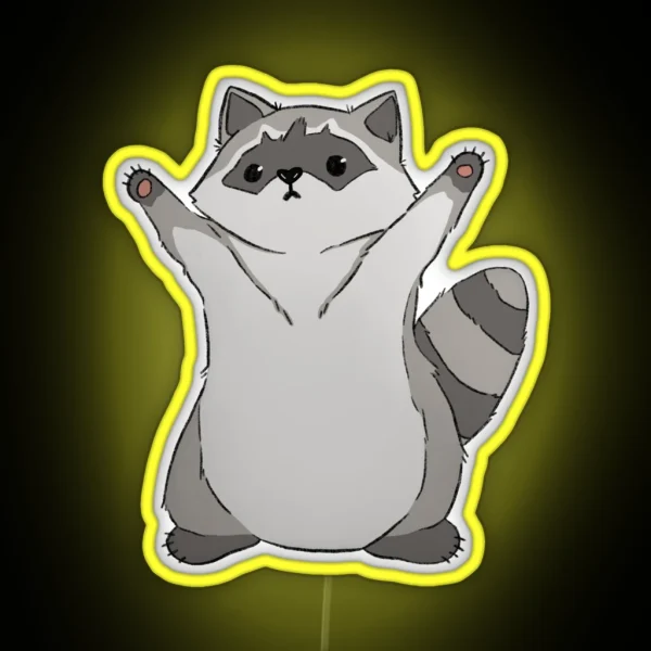 Raccoon Hugs RGB Neon Sign