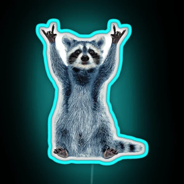 Raccoon Led Cool Nature Raccoon Tee Cute Raccoon Classic RGB Neon Sign