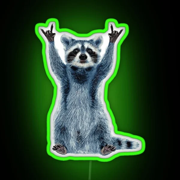 Raccoon Led Cool Nature Raccoon Tee Cute Raccoon Classic RGB Neon Sign