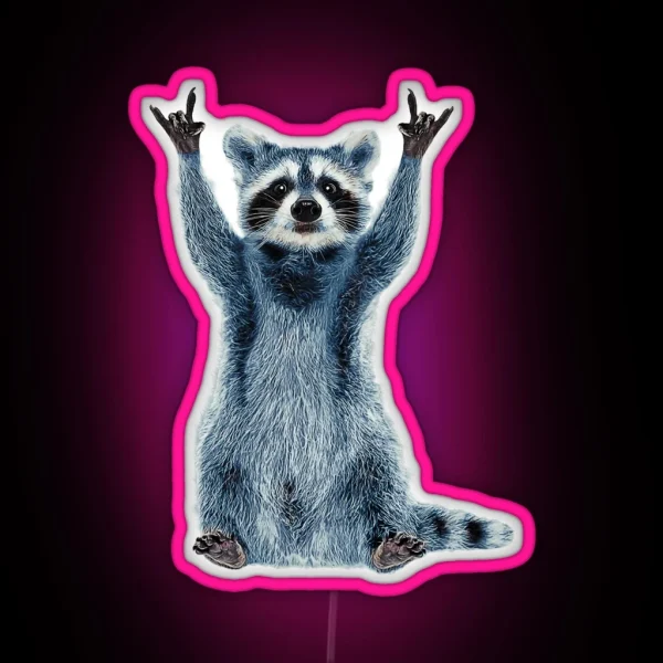 Raccoon Led Cool Nature Raccoon Tee Cute Raccoon Classic RGB Neon Sign