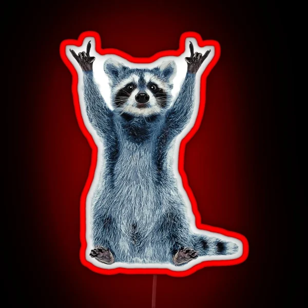 Raccoon Led Cool Nature Raccoon Tee Cute Raccoon Classic RGB Neon Sign