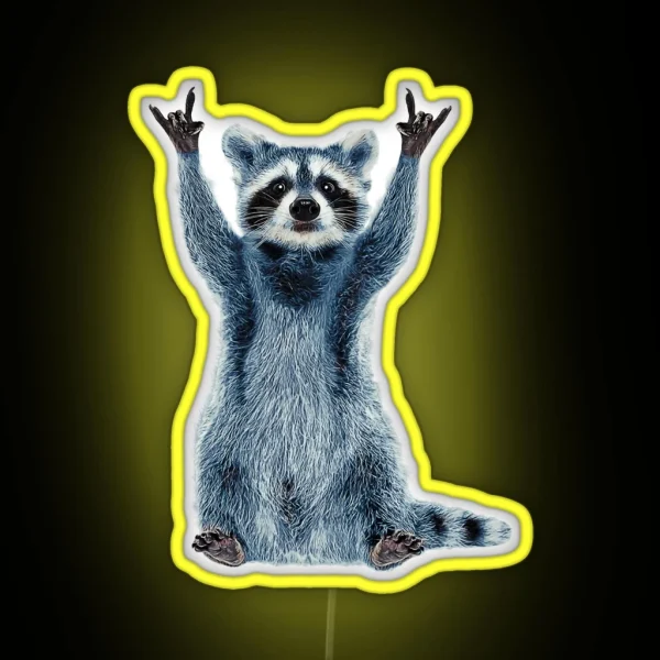 Raccoon Led Cool Nature Raccoon Tee Cute Raccoon Classic RGB Neon Sign