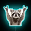 Vibrant Handcrafted RGB Raccoon Rock Neon Wall Art Decor Sign