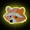 Colorful LED raccoon silhouette art print for unique home decor