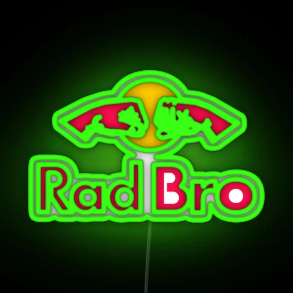 Rad Bro Energy Drink Logo Parody RGB Neon Sign