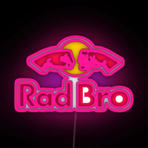 Rad Bro Energy Drink Logo Parody RGB Neon Sign