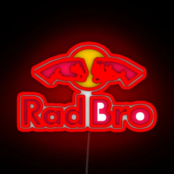 Rad Bro Energy Drink Logo Parody RGB Neon Sign