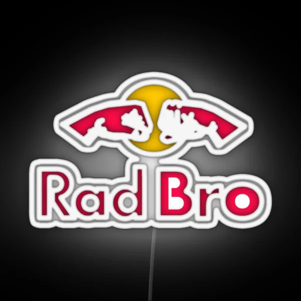 Rad Bro Energy Drink Logo Parody RGB Neon Sign