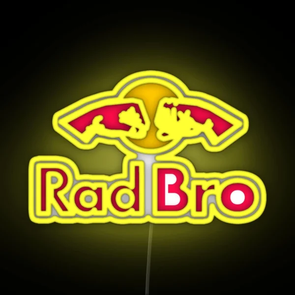 Rad Bro Energy Drink Logo Parody RGB Neon Sign
