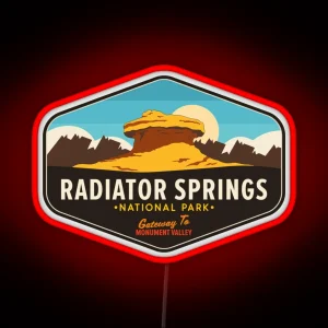 Radiator Springs National Park Gateway To Monument Valley RGB Neon Sign