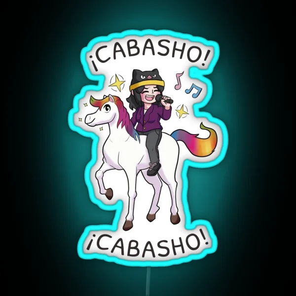 Radiomonii Chibi Anime Cabasho Cabasho Horse Meme Design RGB Neon Sign