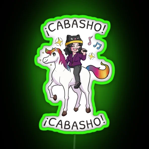 Radiomonii Chibi Anime Cabasho Cabasho Horse Meme Design RGB Neon Sign