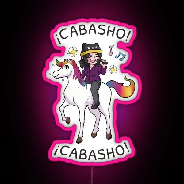 Radiomonii Chibi Anime Cabasho Cabasho Horse Meme Design RGB Neon Sign