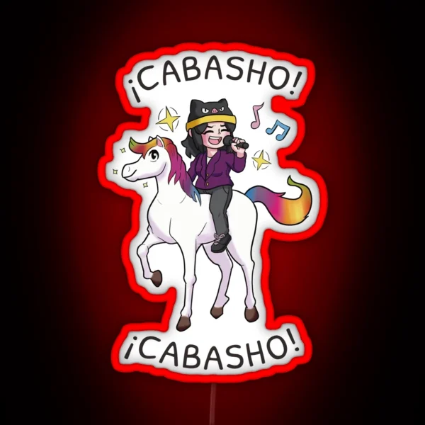 Radiomonii Chibi Anime Cabasho Cabasho Horse Meme Design RGB Neon Sign