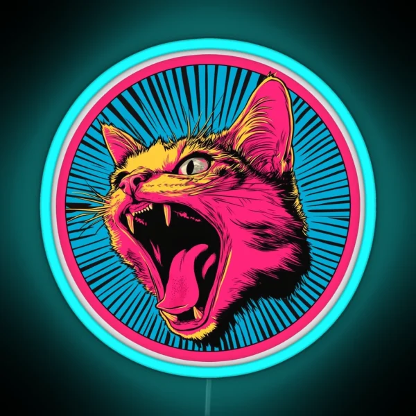 Rage Colorful Cat RGB Neon Sign